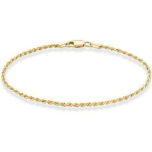 Gold Over Silver Rope Chain Anklet for Women Italian 925 Dainty Foot Bracelet